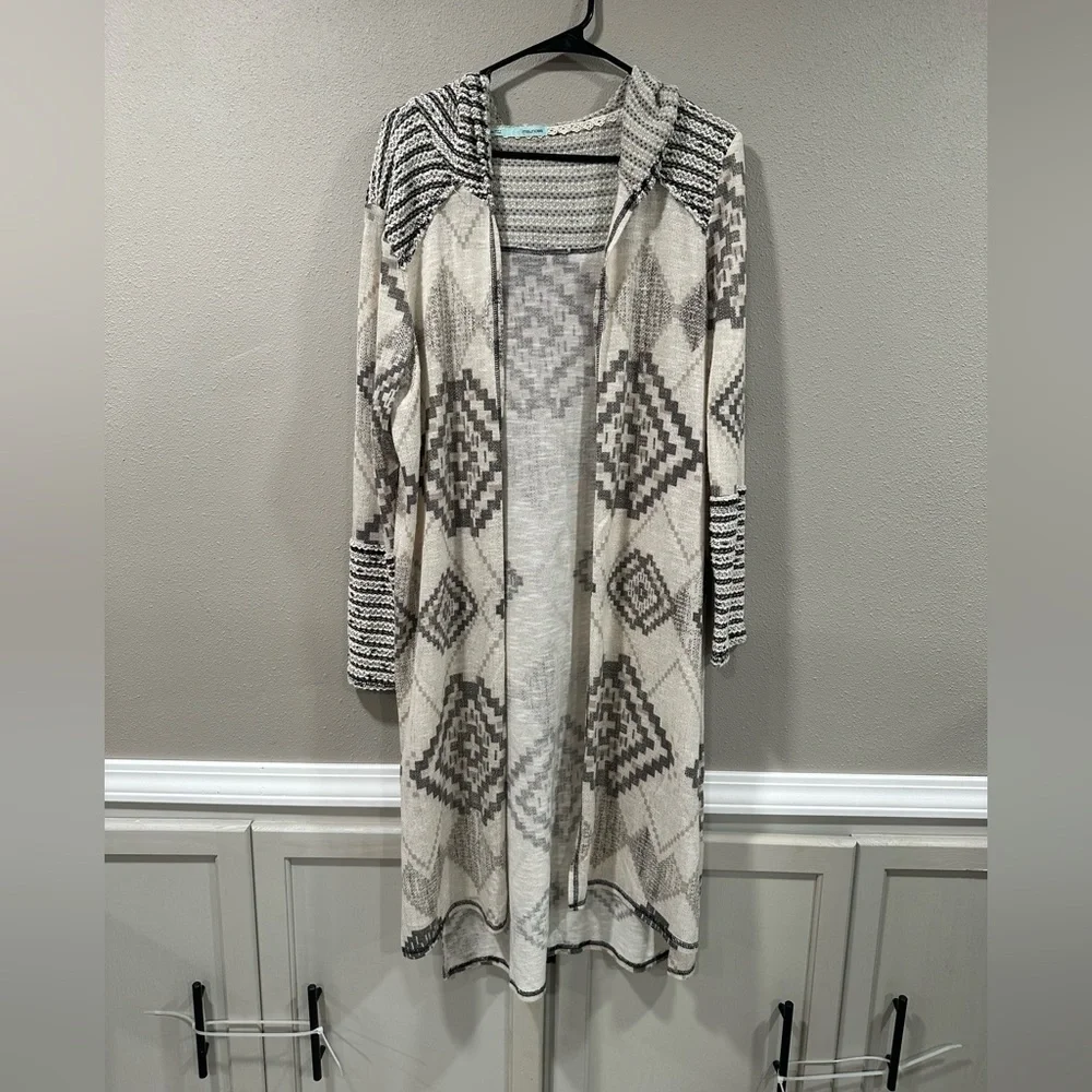 🔴Geometric Patterned Long Cardigan - Picture 1 of 5